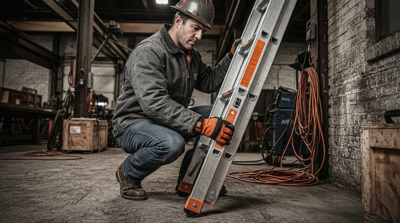 Editorial illustration for How to Select, Inspect, Set Up, and Climb a Portable Ladder Safely