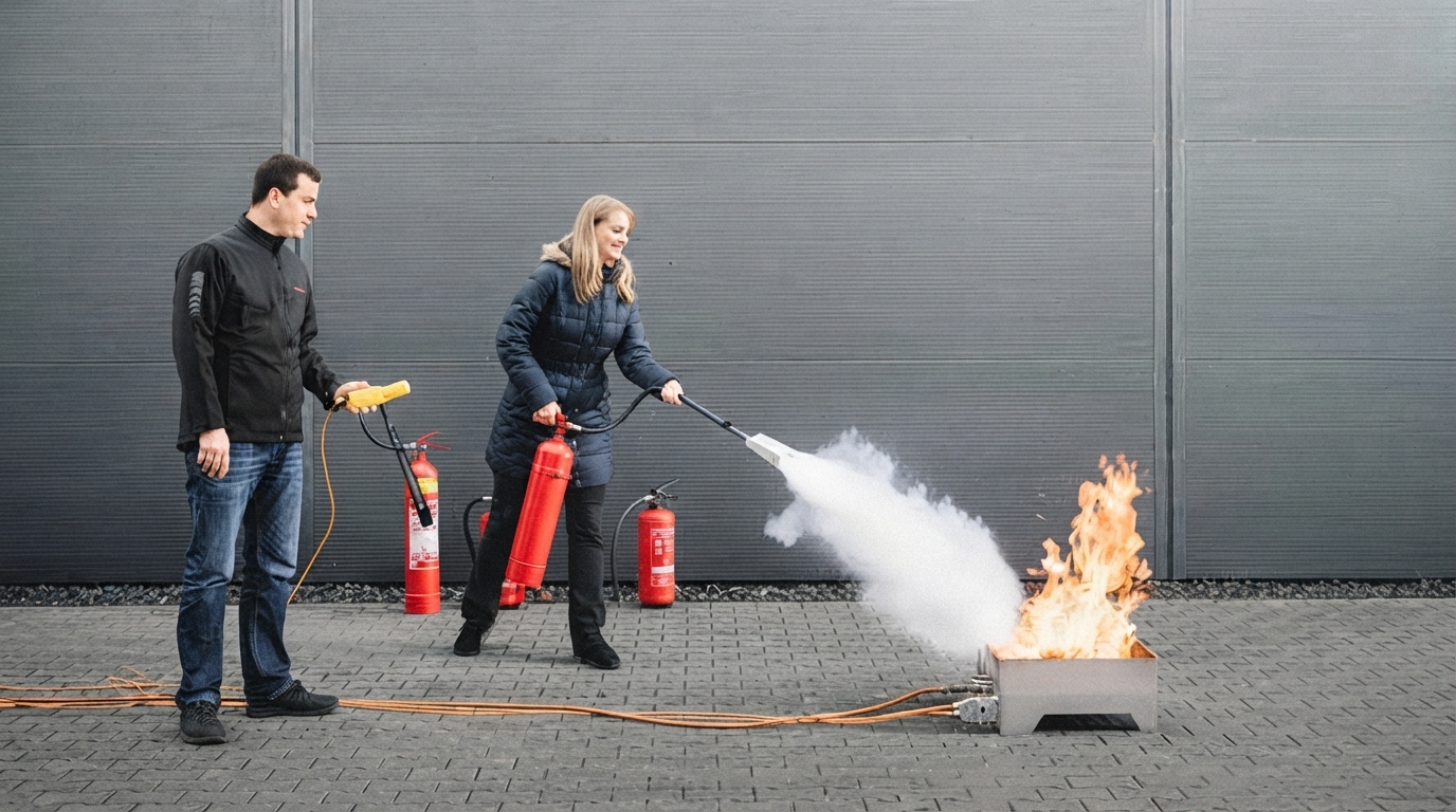 Editorial illustration for Matching the Right Fire Extinguisher to the Fire: A Class-by-Class Guide with the PASS Method