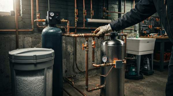 Editorial illustration for Salt-Based Softener or Salt-Free Conditioner? How to Match the Right Water Treatment System to Your Home