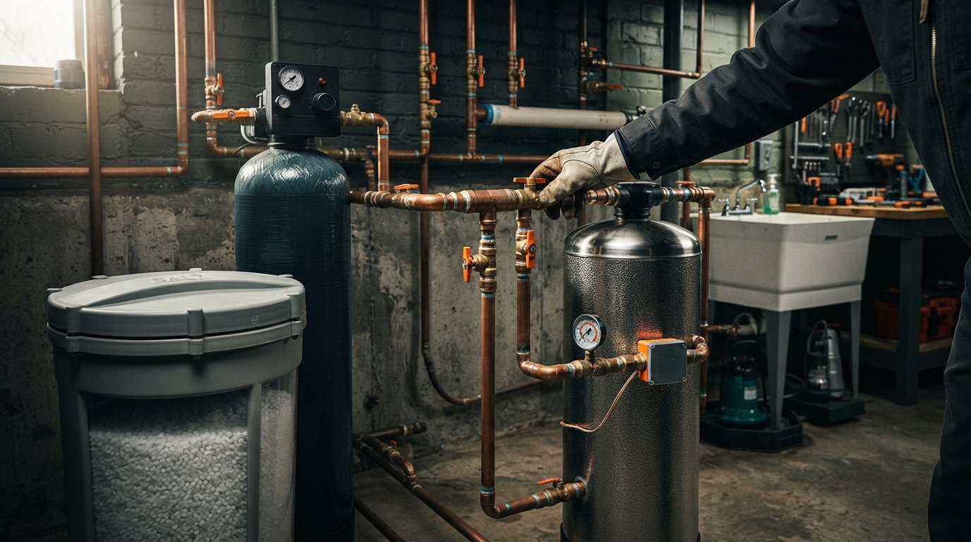 Editorial illustration for Salt-Based Softener or Salt-Free Conditioner? How to Match the Right Water Treatment System to Your Home
