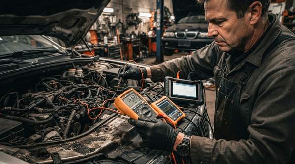 Editorial illustration for Scan Tool, Multimeter, or Oscilloscope? Matching the Right Diagnostic Tool to the Electrical Fault
