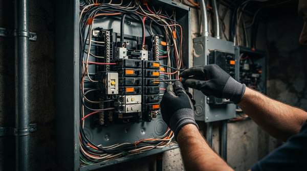 Editorial illustration for Standard, GFCI, AFCI or Dual-Function: Which Circuit Breaker Does Each Room of Your Home Need?