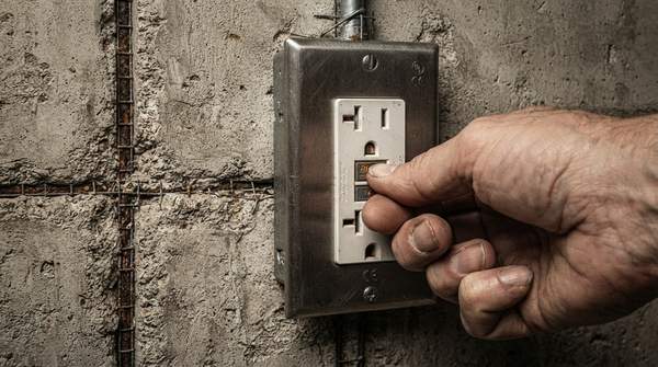 Editorial illustration for Why Your GFCI Outlet Won't Reset — and How to Find the Real Cause